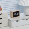 Fancial Wooden Appearance LED Digital Alarm Clock with 3 Brightness