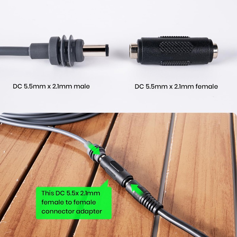 5pcs DC5521 DC Power Connector Adapter, 5.5mm x 2.1mm, Female