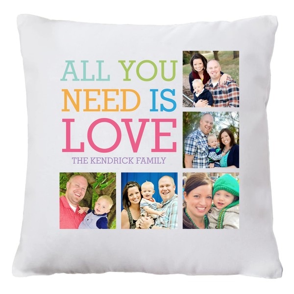 Let's Make Memories Personalized Love Photo Collage Throw Pillow -