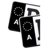 2 x Number Plate EU Field Sticker Film, Black, Car,