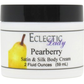 Eclectic Lady Pearberry Satin and Silk Cream, Body Cream, Body Lotion, 2 oz - Shea Butter, Aloe, Silk Amino Acids, Vitamin E, Phthalate-Free, Handcrafted in USA - Perfect For Women