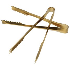 hobbyme Stainless Steel Bar Tongs, 7.5 inch Gold Serving Tongs for Restaurant, Large Metal Baking Clip, Anti Slip Sugar Tongs with Easy Held Handle for Kitchen Cooking