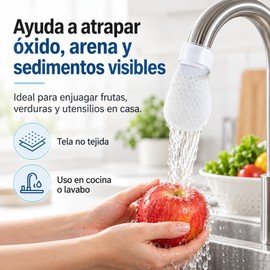 Filtro para Llave de Agua con 100 Pzas y 10 Tiras Blanco