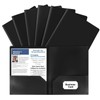HABGP 6 Pack Black File Folders with Pockets and Business
