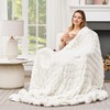 Touchat Luxury Faux Rabbit Fur Throw Blanket, 700GSM Premium Ruched