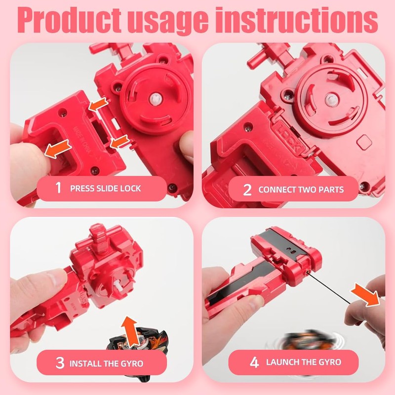 MDFULXG Bey-Blade x Launcher, Bey-Blade X Starter, Speed Starter, Red