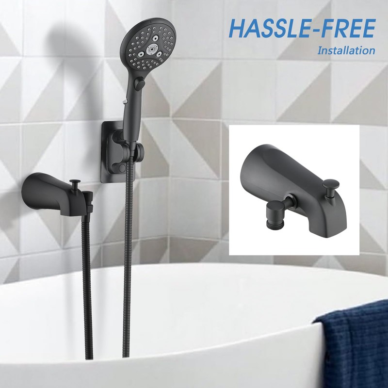 PROOX All Metal Tub Spout with Diverter Matte Black, Diverter