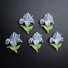 1 Pc Blue Iris Fridge Magnet, Handmade 3D Ceramic Flower
