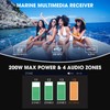 Bluetooth Marine Gauge Stereo Receiver - Weatherproof Multimedia MP5 Player