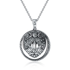 Viking Pendant Necklace with Tree of Life 925 Sterling Silver Tree of Life Chain Viking Runes Amulet Chain Nordic Viking Jewellery Gifts for Men Women, Sterling Silver