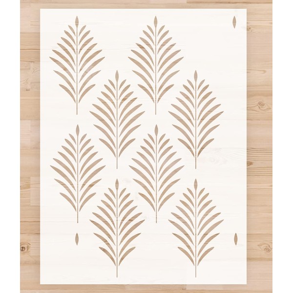 Fern Wall Stencil for Painting, 12x 16 Inch Reusable Modern
