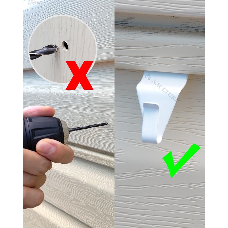 Vinyl Siding Hooks Hanger (White 10 Pack) | Vinyl Siding