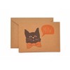 Polka Dot Bowtie Cat Stationery Note Card Set