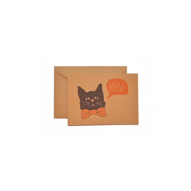 Polka Dot Bowtie Cat Stationery Note Card Set