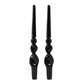 Cereria Di Giorgio - 2 Candele Voluta laccate - Ø 2.2 cm h. 30 cm - Nero