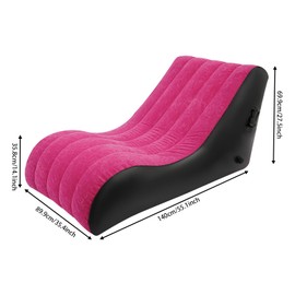 Eapmic Inflatable Couch, Folding Floor Couch, Convertible Sleeper Chair, Blow Up Couchs, Portable Lounge Sofa Bed with Air Pump for Living Room Bedroom Guest Room Small Spaces Use (Rose-red)