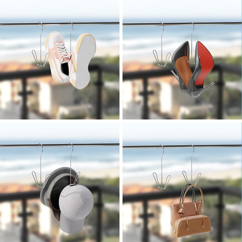 Easecos 6 Pcs Shoes Hanger Drying Rack Stainless Steel Shoes