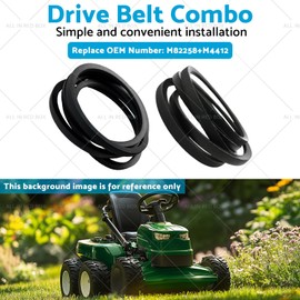 MAX COOL 2PCS Drive Belt Combo Suitable for John Deere 110 112 200 208 210 212 Lawn Tractors