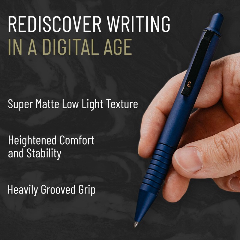 Everyman Midnight Super Matte Mini Click Pen | Compact Refillable