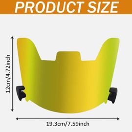 Fenduoer Football Visor,Eye-Shield Visor for Helmet, Clear Visor Fit, Scratch Resistant, UV Block, Anti-Fog for Adult&Youth Football Helmet with Clips(REVO Gold)