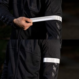 kwmobile Reflective Bands, Fluorescent 6 Pack Snap Bands - Jogging, Running, Walking, Dog Walking, Accident Prevention - Fluorescent Reflective Band 34x3cm White