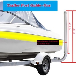 C CLINK 40'' 316L Stainless Steel Trailer Post Guide on Anti seawater Corrosion Boat Trailer Guide-ons-40'' 2*UPVC Tube Trailer Guide Bars with Cushioned Rubber pad