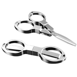 Folding scissors,TSA-Compliant and Portable,Compact enough to fit in your purse,Safe Portable Travel,small,Stainless Steel Retractable Scissors,fishing scissors,2 Pcs