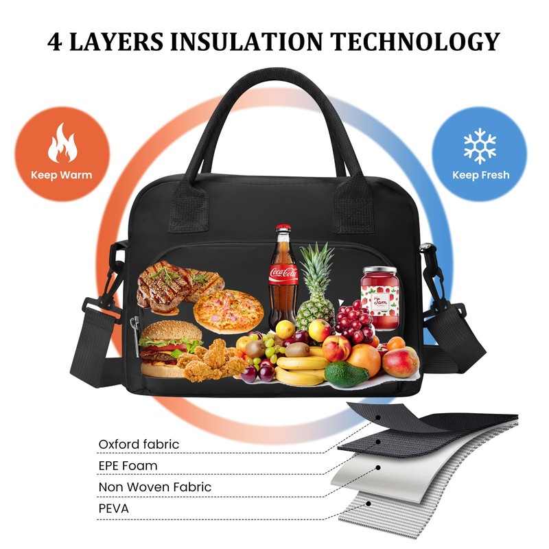 MEXS Insulated Lunch Bag for Women Men Large Reusable Lunch
