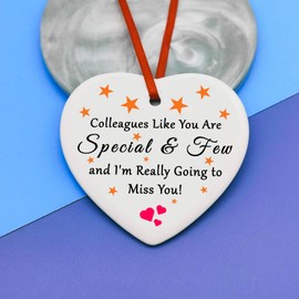 Coworker Leaving Gift for Women Men Ceramic Hanging Decoration Going Away Gift Goodbye Gift for Colleague Farewell Gifts New Job Gift Retirement Gift Work Bestie Birthday Gift Christmas Ornament Gifts