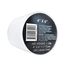 Direct Thermal Labels 250 Per Roll, 4x6 (for Zebra 2844 ZP450 ZP500 ZP505 Eltron) (4"X6", 4, Count)