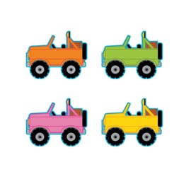 Adventure Car Bulletin Board Cutouts - 48 Pieces - Educational and Learning Activities for Kids