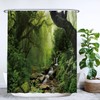 Ulticool Shower Curtain - Rainforest Nature Eco Plants Waterfall -