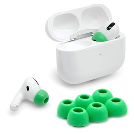 Eartune Fidelity UF-A Premium Memory Foam Tips for AirPods Pro - Fits in Charging Case, Stays in Your Ears, Superb Sound Isolation, and Built-in Waxguard - Small, [Green]