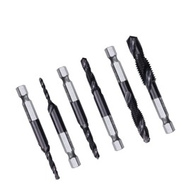 EUPTE HSS 4341 Hex Shank Tapping and Drilling Taps, Composite Taps, M3-M10, 6 Piece Set