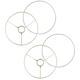 Aspen Creative 20114-12,Metal DIY Table & Floor Lamp Shade Strong Ring,European Style UNO 36mm Fitter,Top Ring-Brass Plated/Bottom Ring-Galvanized,13"Dia Ring,Set of 2