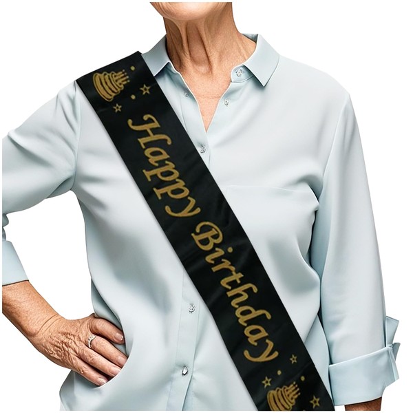 Birthday Party Sash， 50th 60th 70th 80th Birthday Celebration Sash,
