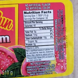 Hawaiian Sun Guava Jam, 18 oz. Island Favorite Since 1952, Made with Real Big Island Pink Guava
