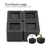 4PCS Durable Stackable Bed Risers Black Square MoisturE proof Insect