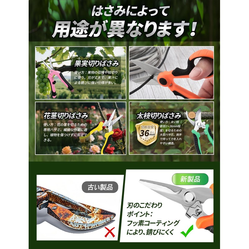 Pruning Shears 3-Pack Pruning Shears【2025 Popular Gardener Latest Recommendation】High Carbon