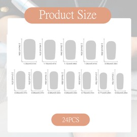 24 Stück Weiß Puadratisch falsche Nagelspitzen mit Heart,French Weiße Falsche Nägel Mit Herz Design,Künstliche Nägel Zum Aufkleben,Fake nägel für Frauen Nails Art (French Heart)