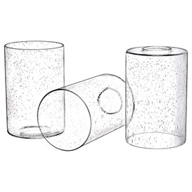 Canomo 3 Packs 6 Inch x 4 Inch Bubble Seeded Glass Light Shade Glass Lamp Shades Cylinder Replacement with 1.65 Inch Fitter for Wall Lamps Chandeliers or Ceiling Light