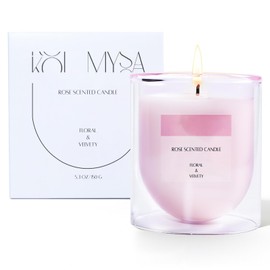 KOIMYSA KOIMYSA Rose Scented Candles, Pink Floral Aromatherapy Candle Gifts for Women, Soy Wax Non Toxic