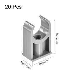 sourcing map PVC Pipe Clamps Clips 20mm, Fit for 20mm/0.79" OD TV Trays Tubing Hose Hanger Support Pex Tubing, W Mounting Screws Grey 20Pcs