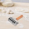 Stainless Steel Noodle Cutter: Pastry Lattice Roller Docker Wood Handle,