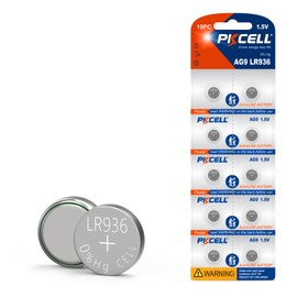 PKCELL 10Pcs 394 Watch Battery LR936 Battery AG9 LR45 SR936sw Battery 1.5V Button Cell Batteries
