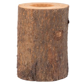 Bark Wooden Pillar Tree Stump Tea Light Rustic Candle Holder - Large
