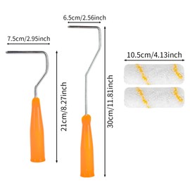 Malerset 16-teilig, Farbroller Set mit Farbwanne Kreppband, 2x Pinsel,10x 10cm Farbroller und 2x Steckbügel Groß/Klein, Mini Farbroller Pinsel für Familienzimmer Wand Architekturdekoration