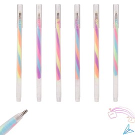 Nurila Pack of 6 Rainbow Glitter Pens, 1.2 mm Pastel Glitter Gel Pens, Glitter Pens Children, Gel Pens for Scrapbooking, Drawing, Doodling, Diary Writing, Greeting Cards Design Yourself