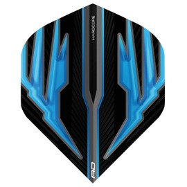 RED DRAGON Hardcore Radical Black and Blue Extra Thick Standard Dart Flights - 4 Sets per Pack (12 Flights Total)