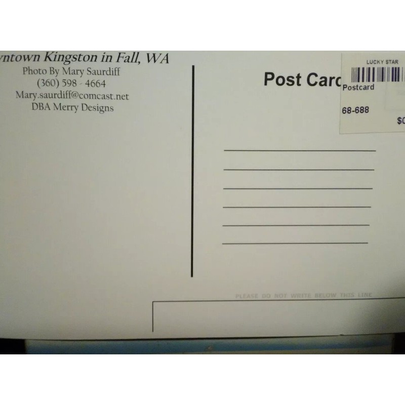 PACIFIC NORTHWEST BEAUTIFUL PHOTO POST CARD DOWNTOWN KINGSTON WASHINGTON